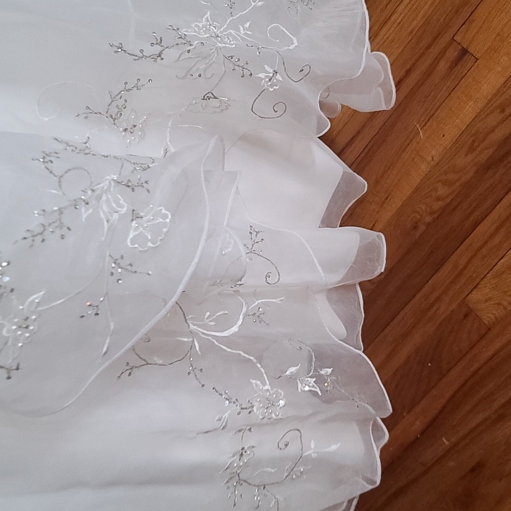 Marys Import Bridal Wedding Dress Sleeveless‎ White Beaded Embroidered Gloves 10 - Picture 7 of 16